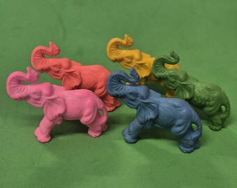 Vintage Diener Erasers: ELEPHANT Jungleland Animal Safari Adventure Series CHOOSE Color, 1 Piece Rubber Eraser