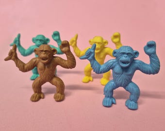 Vintage Diener Erasers: CHIMPANZEE CHIMP Jungleland Animal Safari Adventure Series CHOOSE Color, 1 Piece Rubber Eraser