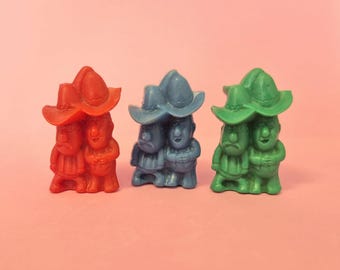 Vintage Frito Muncha Bunch Eraser: 1970s Munch Bunch Cowboy Gang Pencil Topper CHOOSE Color