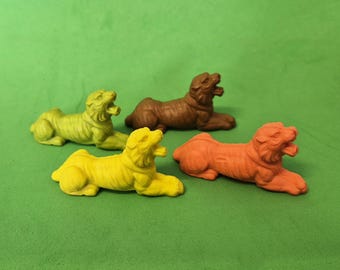 Vintage Diener Erasers: TIGER Jungleland Animal Safari Adventure Series CHOOSE Color, 1 Piece Rubber Eraser