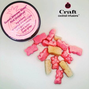 Pink Grapefruit Gummi Shimmer Shots w/ Edible Glitter | DIY Cocktail Kit Infusion Bachelorette Party Favors Birthday 21st Gift Ideas
