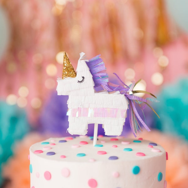 Unicorn Cake Topper, Mini Piñata, Unicorn Party, Baby Shower, Bridal Shower, Cake Smash, Unicorn Wedding, Unicorn Birthday, 1 topper