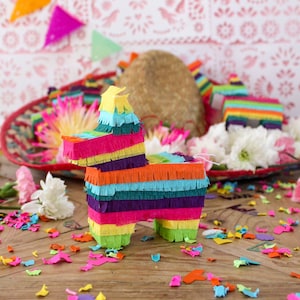 Mini Pinata 3 Party Favor, Fiesta Decoration, Fiesta Wedding Favor, Mini Donkey Pinata, Fiesta Theme Party, Cinco de Mayo Set of 3 Pinatas image 1