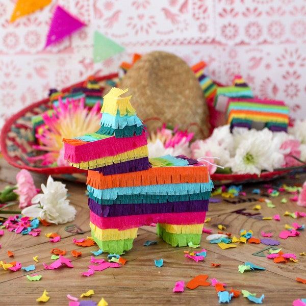 Mini Pinata (3) Party Favor, Fiesta Decoration, Fiesta Wedding Favor, Mini Donkey Pinata, Fiesta Theme Party, Cinco de Mayo Set of 3 Pinatas