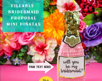 Personalized Bridesmaid Proposal Champagne Mini Pinata | Will You Be My Bridesmaid | Poppin' the Question | Be My Maid of Honor| LulaFlora