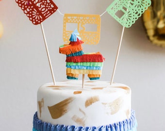Mini Donkey Pinata Cake Topper (1), Pinata Cake Topper, Cinco de Mayo, Fiesta Birthday Cake, Fiesta Wedding, Fiesta Decoration, First Fiesta