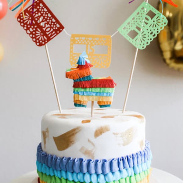 Mini Donkey Pinata Cake Topper (1), Pinata Cake Topper, Cinco de Mayo, Fiesta Birthday Cake, Fiesta Wedding, Fiesta Decoration, First Fiesta