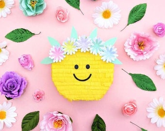 Groovy Happy Face Mini Pinata 1x | Smiley Face Party | Two Groovy | Groovy One | Flower Child | Boho Birthday |Five is a vibe| 1 Party Favor