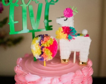 Llama Cake Topper, Llama Party Cake Decoration, Llama Birthday Party, Boho Fiesta,Llama Cake, Llama Pinata, Mini Llama Piñata, 1 CAKE TOPPER