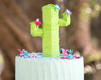 Cactus Cake Topper, Mini Pinata Cake Topper, Fiesta Decoration, First Fiesta, Cactus Party, Mexican Fiesta, Cowboy Western Party, 1 TOPPER