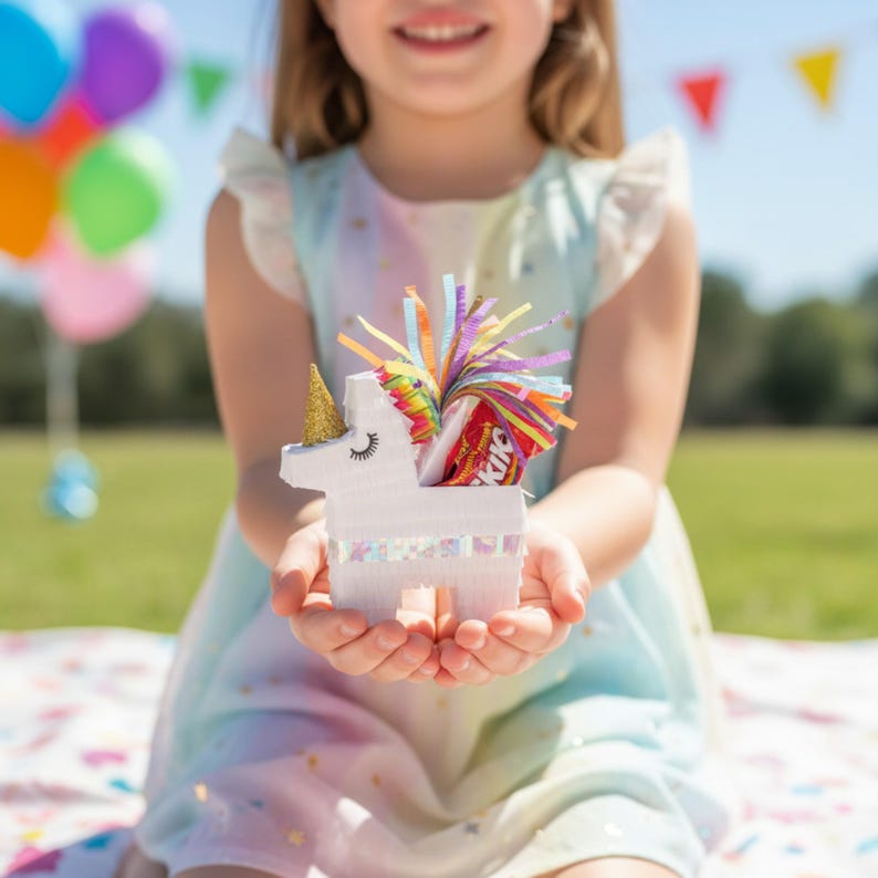 Unicorn Party Favors - Mini Unicorn Pinatas by Lula Flora image 2
