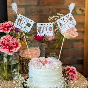 Personalized Papel Picado Cake Topper: Fiesta Wedding Decor