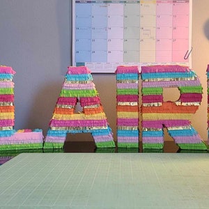 1x 10 Fringe Letter or Number Decoration, Custom Pinata Decoration, Cinco de Mayo, Fiesta Birthday, Baby Shower, Letters Sold Individually image 2