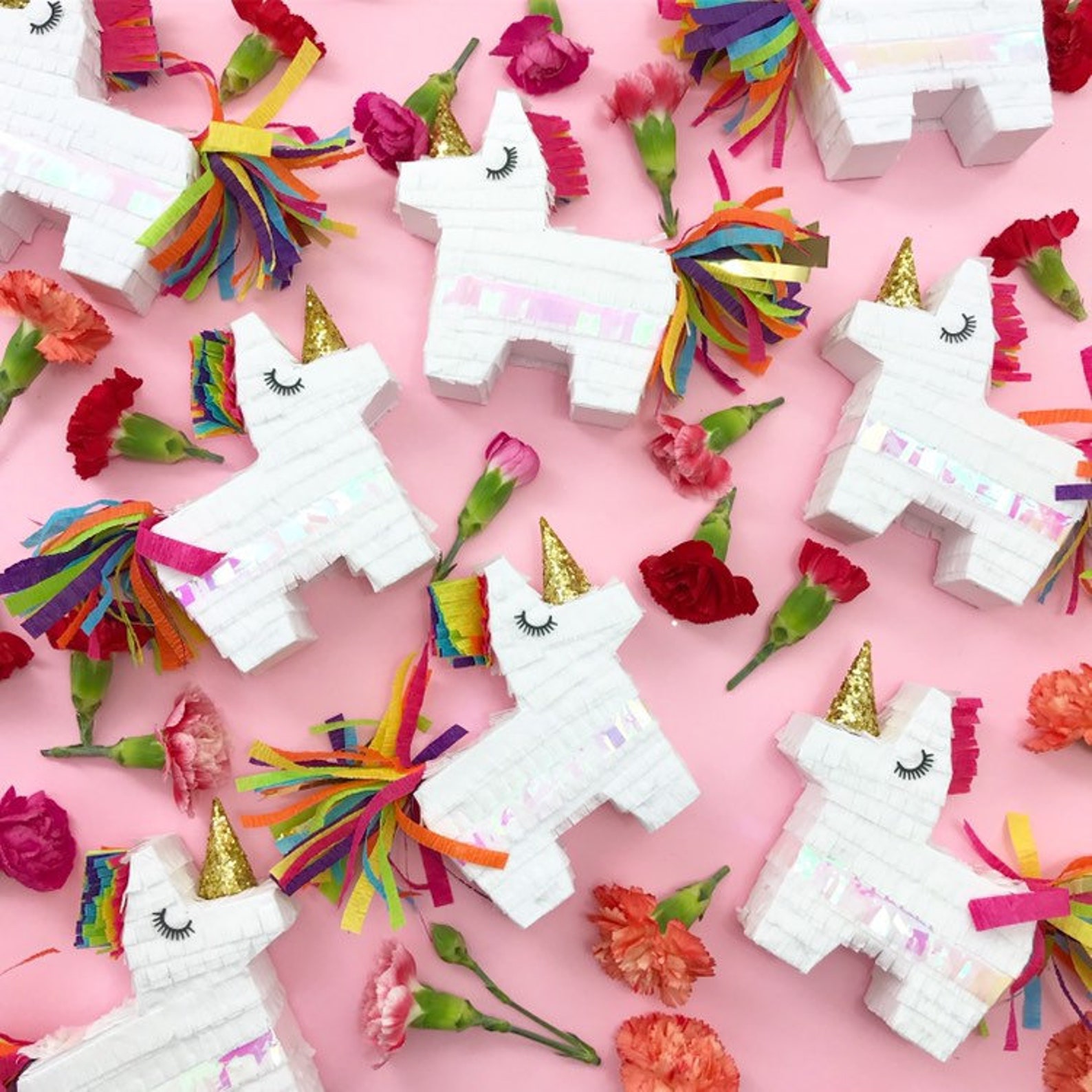 Mini Rainbow Unicorn Pinata 3 Rainbow Unicorn Party Etsy