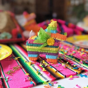 Mini Donkey Pinata Party Favors (Set of 3): Fiesta Birthday Decor