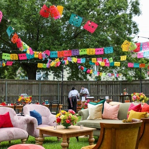 Fiesta Birthday Banner 1, Personalized Party Banner, First Fiesta, Cinco de Mayo Decoration, Fiesta Wedding, Papel Picado Flags, Custom image 2