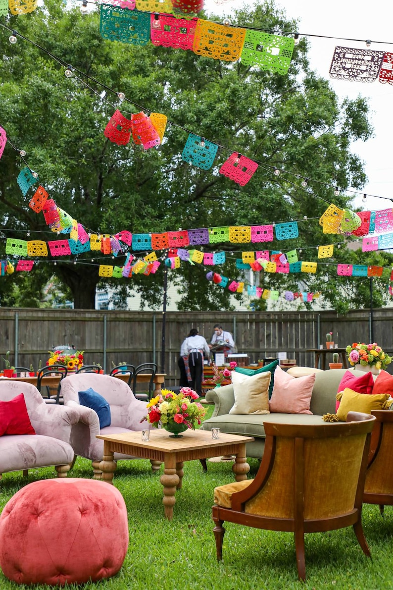 Fiesta Birthday Banner 1, Personalized Party Banner, First Fiesta, Cinco de Mayo Decoration, Fiesta Wedding, Papel Picado Flags, Custom image 2