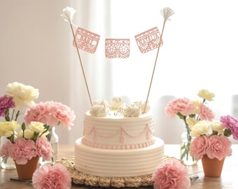 Personalized Papel Picado Cake Topper | Custom Cielito Lindo Baby Shower Decor