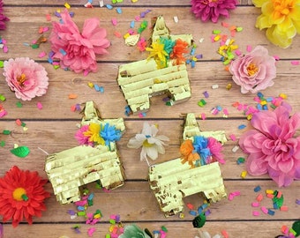 3 Gold Mini Pinatas, First Fiesta Birthday, Cinco de Mayo, Fiesta Party Favor, Wedding Favor, Bridesmaid Proposal, Gold Mini Piñata