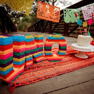 Fringe Pinata Style Letters & Numbers | Custom 10" Fiesta Party Decor