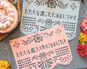 Personalized Cielito Lindo Papel Picado Banner: Mexican Baby Shower Decoration