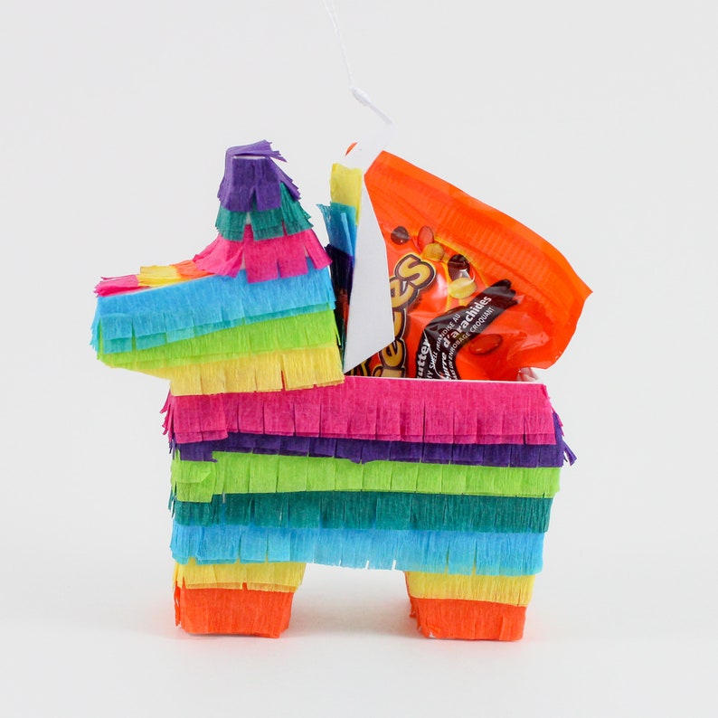 Mini Pinata 3 Party Favor, Fiesta Decoration, Fiesta Wedding Favor, Mini Donkey Pinata, Fiesta Theme Party, Cinco de Mayo Set of 3 Pinatas image 4