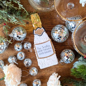 Personalized New Years Champagne Party Favor Boxes - Fillable NYE Decor