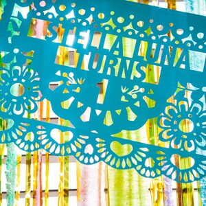 Personalized Fiesta Birthday Banner 1, Baby Shower Banner, Custom Papel Picado, Party Decoration, First Fiesta, Personalized Wedding Decor image 7