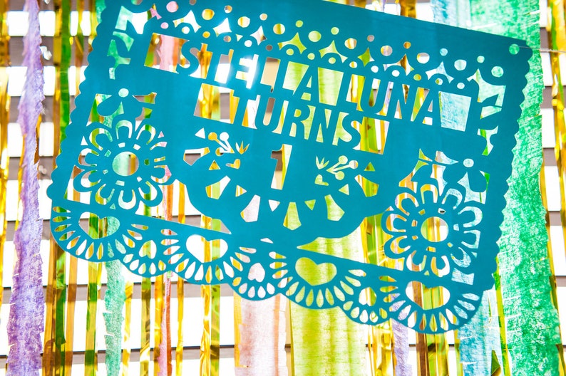Personalized Fiesta Birthday Banner 1, Baby Shower Banner, Custom Papel Picado, Party Decoration, First Fiesta, Personalized Wedding Decor image 7