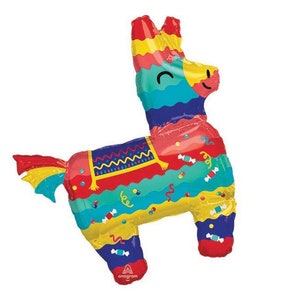 Donkey Pinata Ballon 1x | Fiesta Birthday | Mylar Pinata Balloon | Cinco de Mayo Foil Balloon | First Fiesta | Listing for ONE balloon