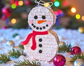 Snowman Mini Pinata Ornament | Christmas Decoration | Stocking Stuffer | Gift Card Holder