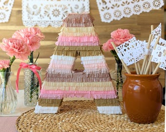 Pinata Letter or Number Decoration: Fiesta Party Decor (Not Fillable)