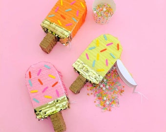 Popsicle Mini Piñata (3), Ice Cream Party Decoration, Ice Cream Theme, Two Sweet Party, Ice Cream Birthday, Baby Sprinkle, Set of 3