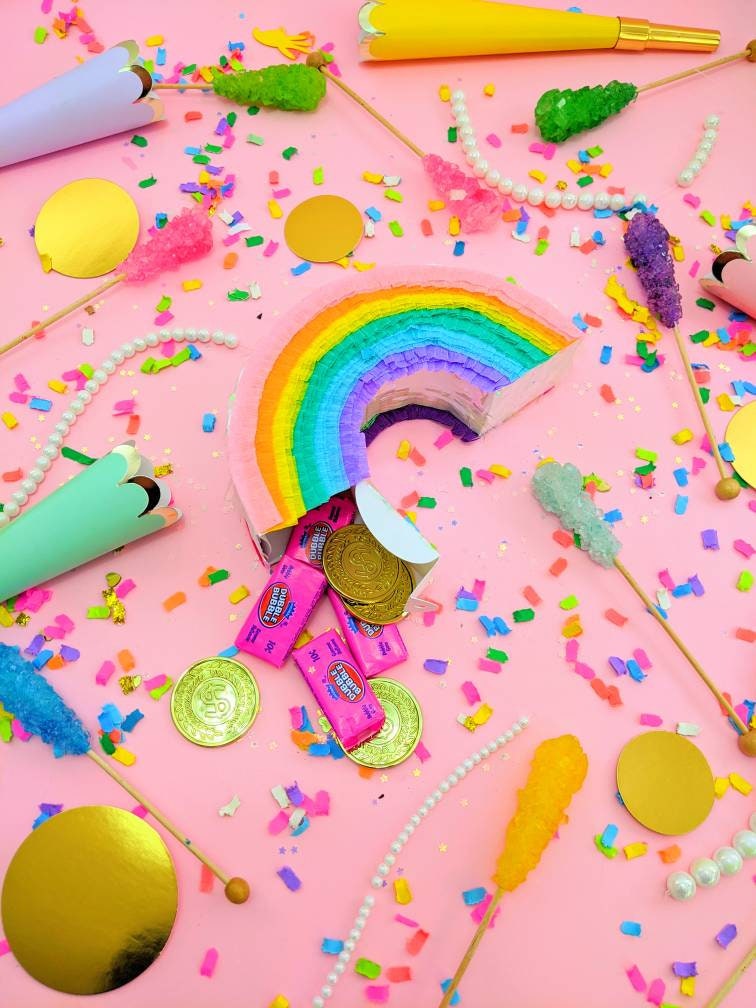 Rainbow Mini Piñata 1 Rainbow Birthday Party Party Favors | Etsy Canada