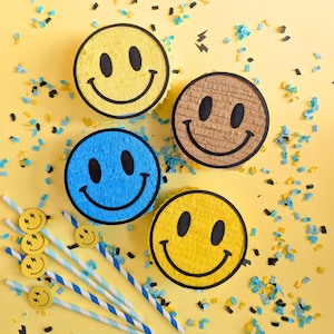 Happy Face Mini Piñata Party Favors: Fillable Treat Pinata