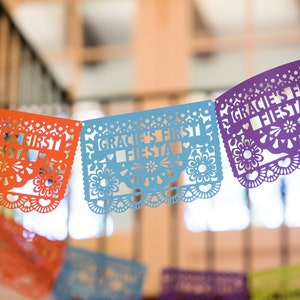 Fiesta Birthday Banner 1, Personalized Party Banner, First Fiesta, Cinco de Mayo Decoration, Fiesta Wedding, Papel Picado Flags, Custom image 1