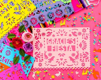 Personalized Birthday Banner, Mexican Fiesta Party Decoration, Personalized Papel Picado, Otomi Decorations, Custom Party Decorations