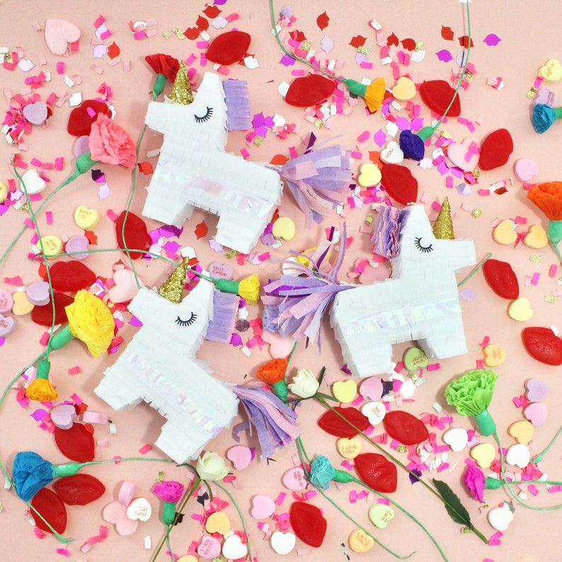 Mini Unicorn Pinatas 3, Unicorn Piñata, Unicorn Party Favors, Unicorn Birthday Party, Girls Birthday Party Favor, Princess Party, Set of 3 image 9