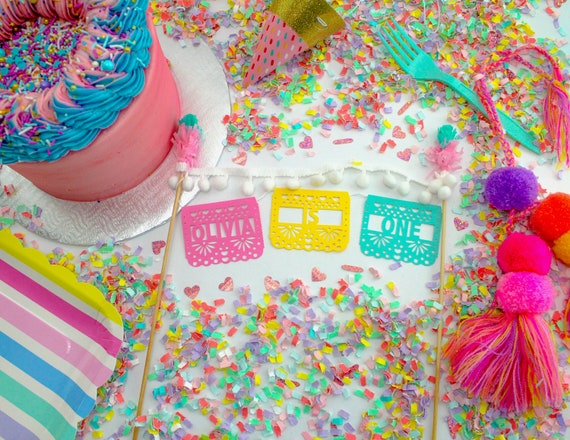 Papel Picado Cake Topper Llama Birthday Party Llama Cake Etsy