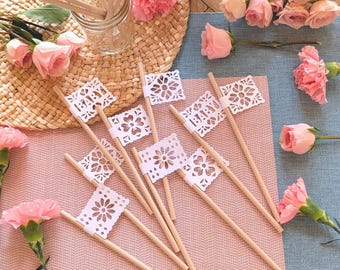 Floral Papel Picado Paper Straws: Fiesta Party Decorations