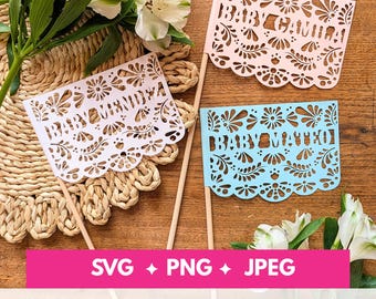 Talavera Papel Picado Design Centrepiece Flags: SVG Cut File (Digital Download)
