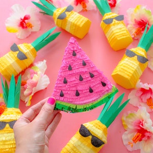 Watermelon Piñata Party Favor, Mini Tropical Fruit Piñata, Twotti Fruity, Luau, Tutti Fruitti, One in a Melon, Watermelon Pinata, 1 SLICE image 1