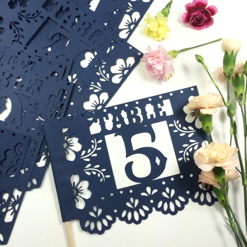 Numéros de table de mariage, Talavera, Papel Picado, mariage à destination, Fiesta mexicaine, Cinco de Mayo, décorations, centre de table, fête, LOT de 12 image 8