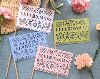 Personalized Papel Picado Flags: Cielito Lindo Baby Shower Decorations