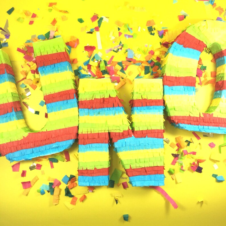 Pinata Letter 10 Tall Fringe Letter Pinata Style Etsy