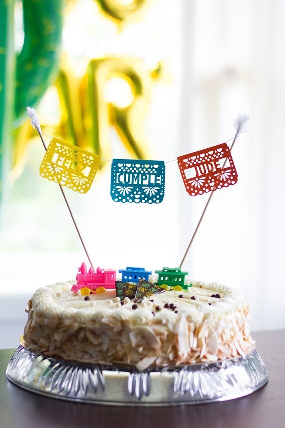 Papel Picado Cake Topper Mexican Wedding Cake Fiesta Etsy