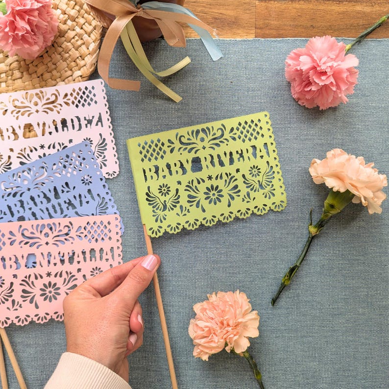 Cielito Lindo Centerpiece Flag -  Custom Papel Picado by Lula Flora