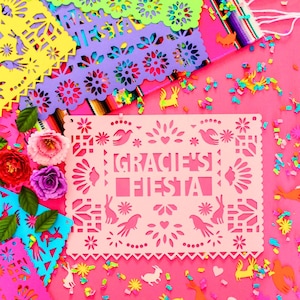 Papel Picado Banner – Personalized Text & Colors (Ready to Hang) • by Lula Flora