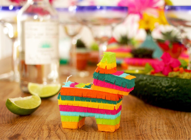 3 Mini Donkey Pinata Party Favors, Cinco de Mayo, Fiesta Decoration, Bridesmaid Proposals, Fiesta Wedding Favor, Mexican Wedding Welcome Bag image 1