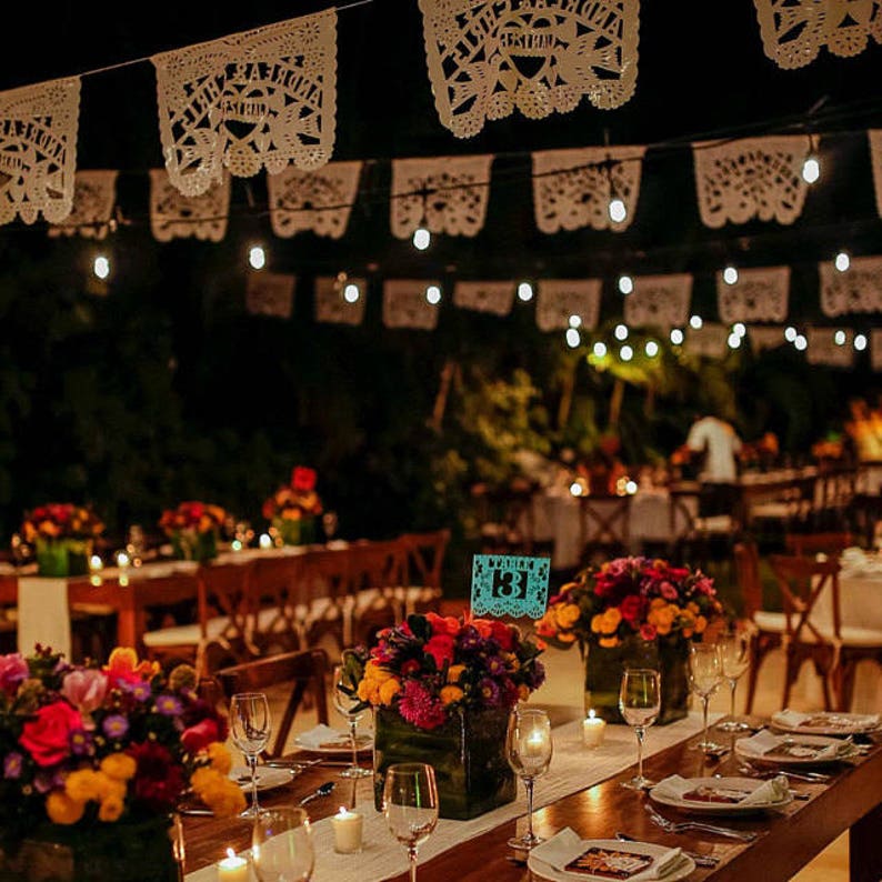 Numéros de table de mariage, Talavera, Papel Picado, mariage à destination, Fiesta mexicaine, Cinco de Mayo, décorations, centre de table, fête, LOT de 12 image 4